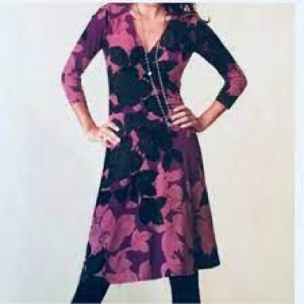 CAbi style 837 Shadow floral faux wrap dress.